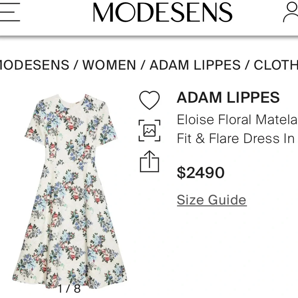Adam Lippes Eloise Floral Matelassé Fit & Flare Midi Dress White Short Sleeves 2 - Picture 16 of 16